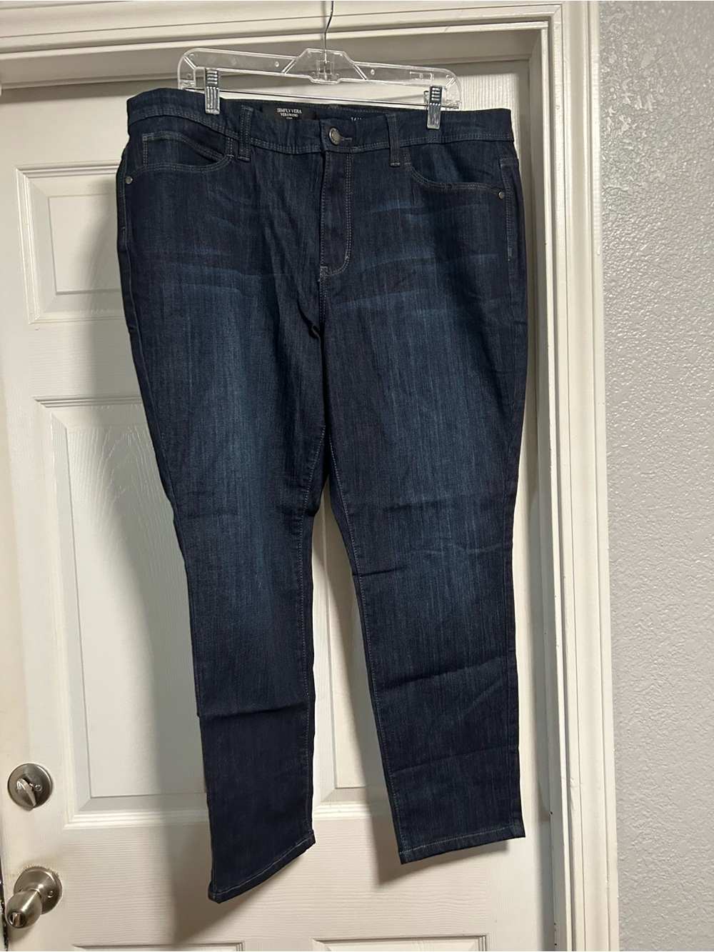 Simple Vera Vera Wang Dark Blue Denim Skinny Jeans